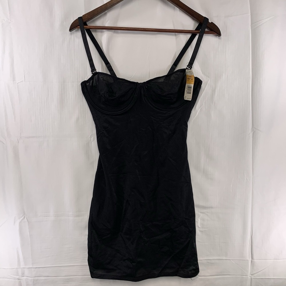 Vintage Weight Watchers In Control Instant Body Shaping Bra Slip Size 38C Black